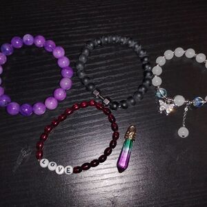 4pcs Elegant Multicolor Beaded Bracelet Set